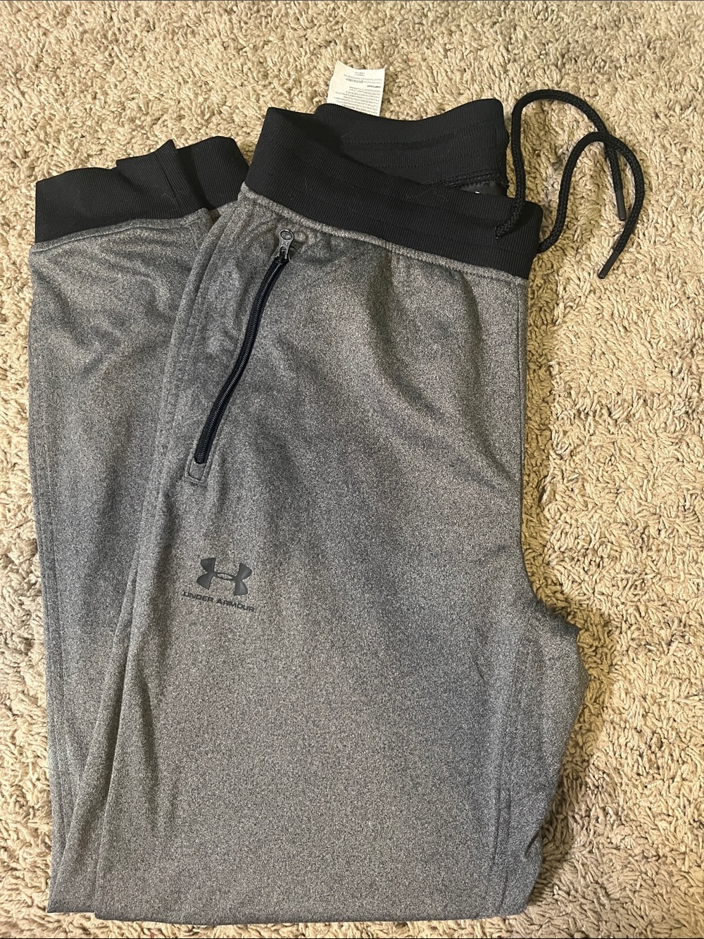 Under Armour Men’s Gray Performance Joggers with Black Waistband